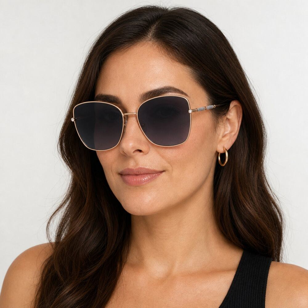 NEW Carolina Herrera HER 0133/S 00009O Rose Gold Sunglasses authentic